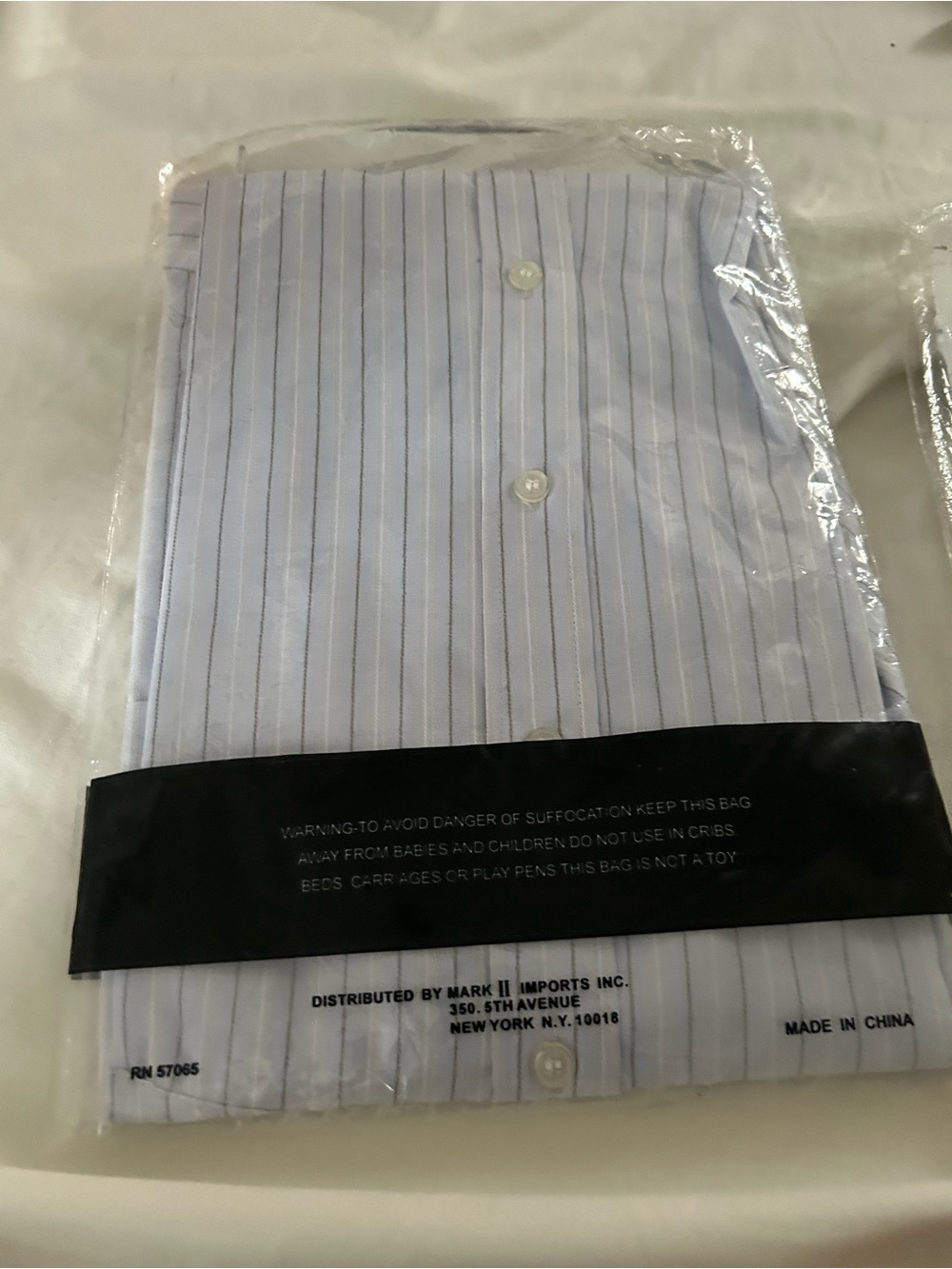 Men's Light Blue Pinstripe Dress Shirt